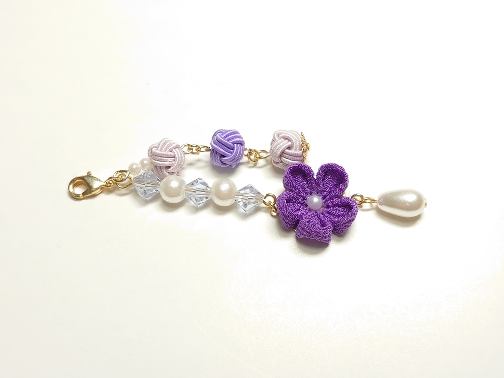 つまみ細工の髪飾り(紫) 成人式・卒業式・七五三