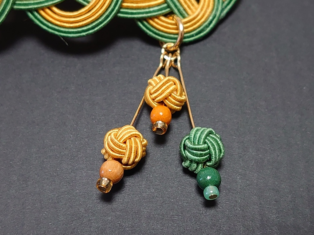 水引のバレッタ(カラシ色系)