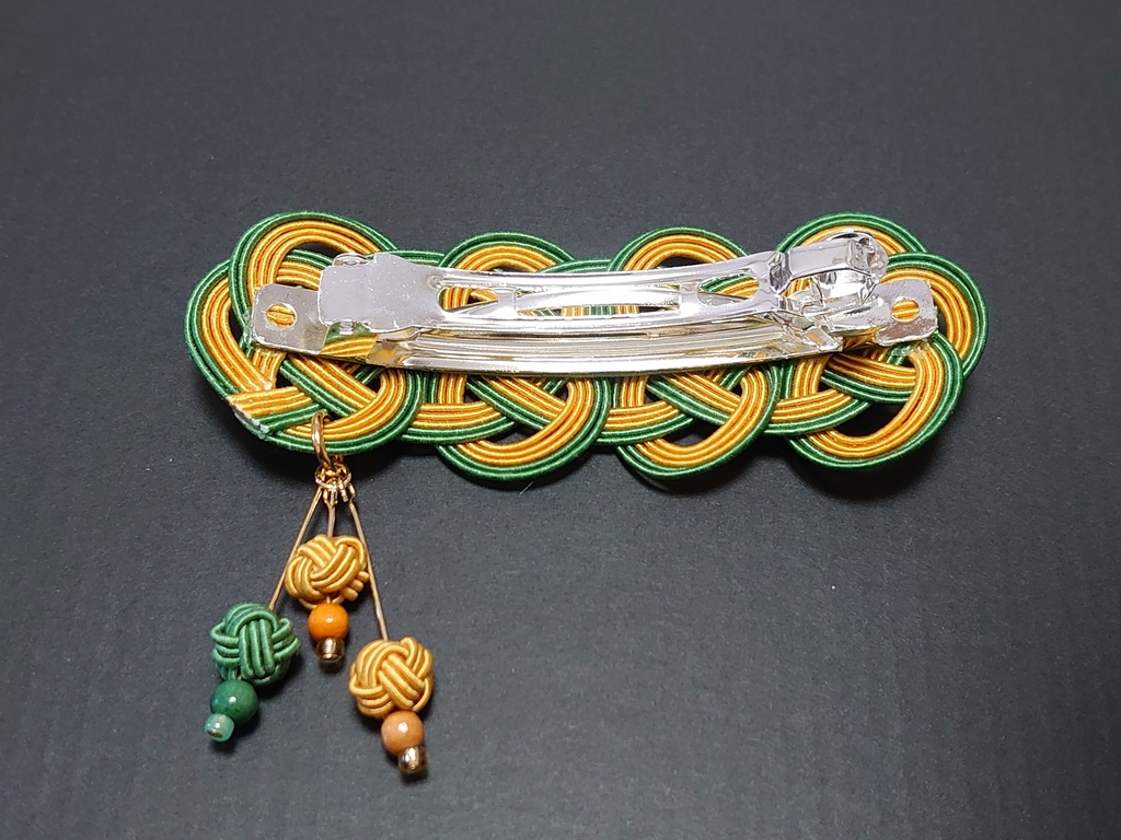 水引のバレッタ(カラシ色系)