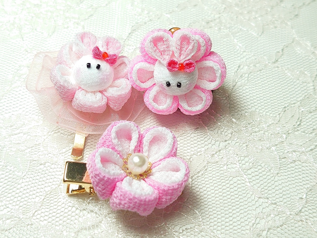 うさぎが可愛いヘアアクセサリーセット(キッズ、ベビー)