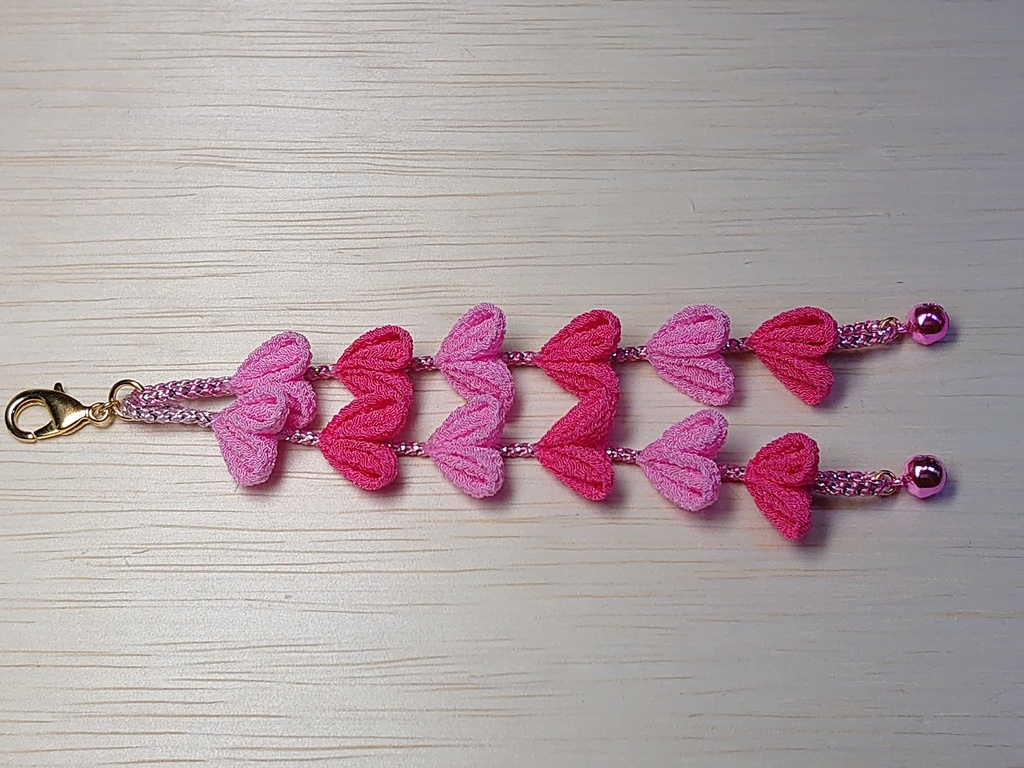 つまみ細工の髪飾り8点セット(ピンク)