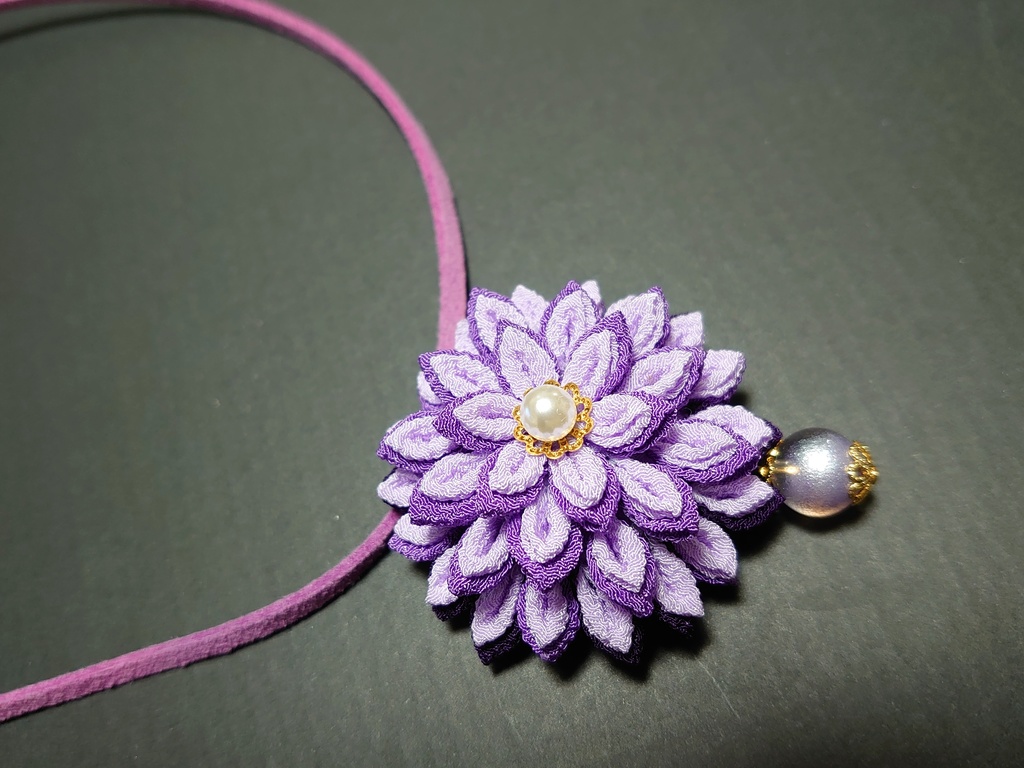 つまみ細工 ダリアのチョーカー