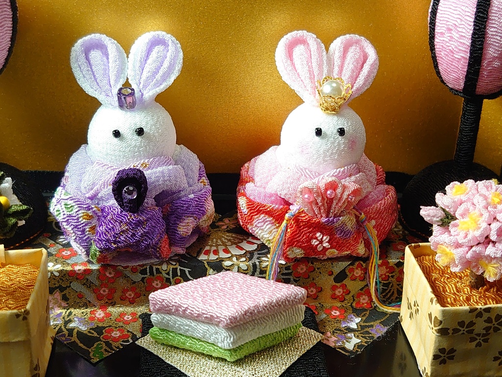 つまみ細工のおひなさま飾り［A］