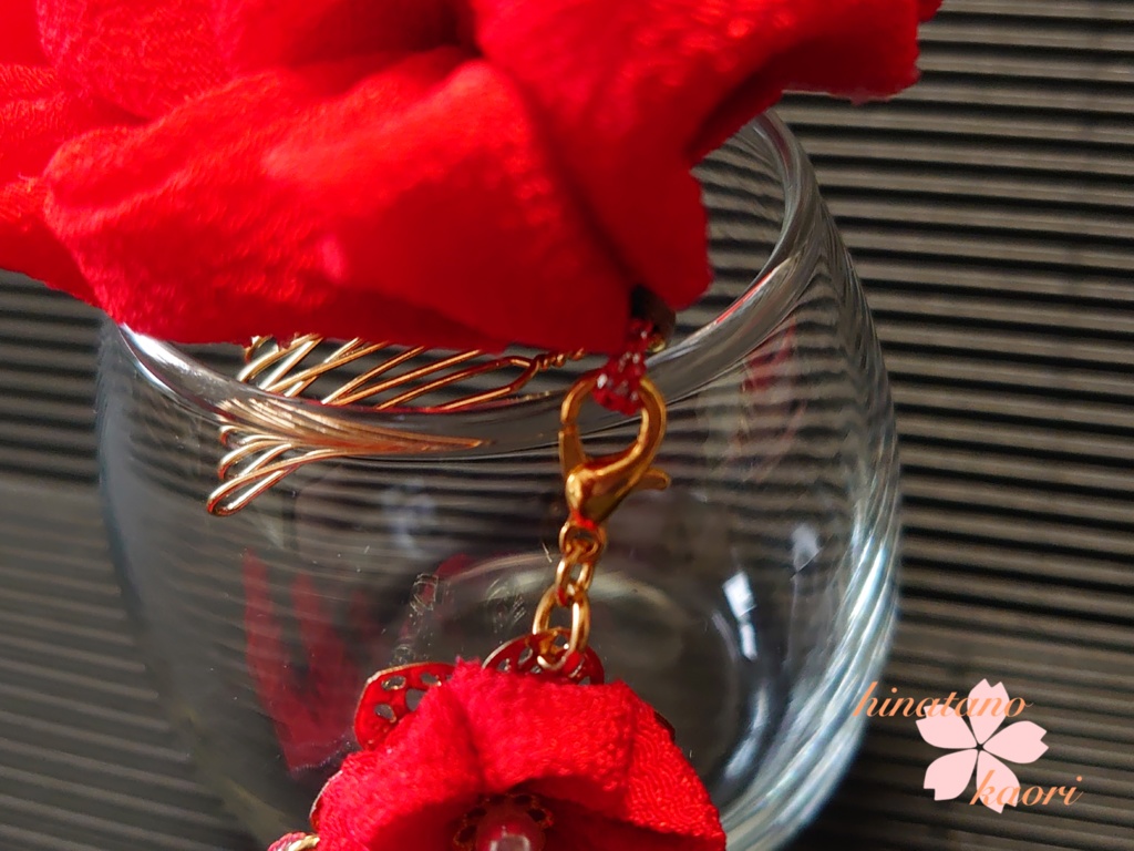 つまみ細工の髪飾り豪華12点セット「赤」