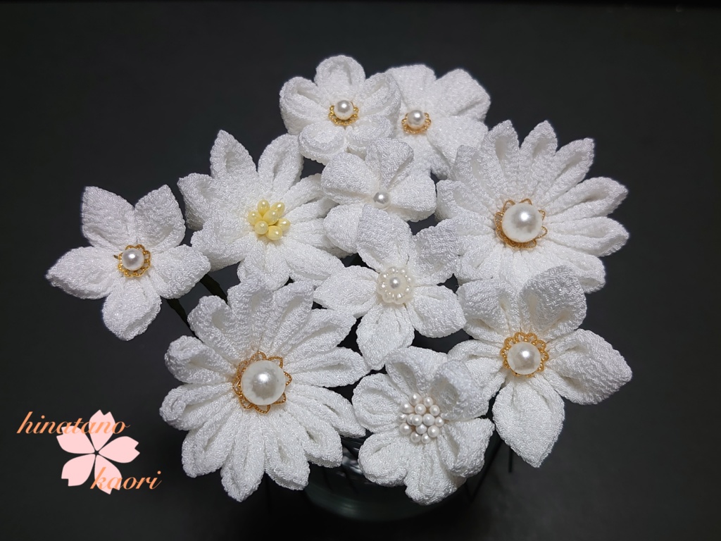 つまみ細工 百合の髪飾り豪華16点セット
