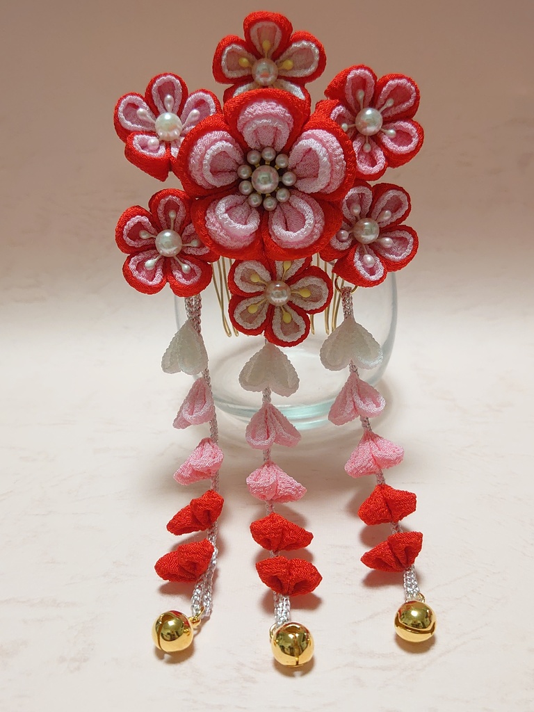 つまみ細工の七五三髪飾り(Aタイプ)