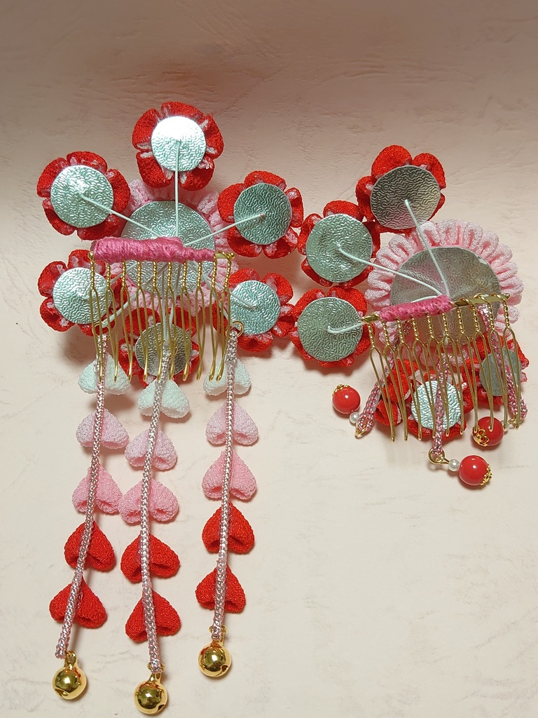 つまみ細工の七五三髪飾り(Bタイプ)