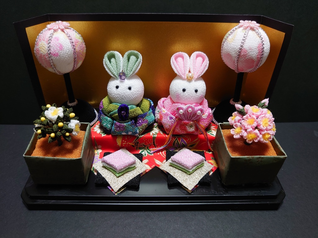 つまみ細工のおひなさま飾り〖B〗