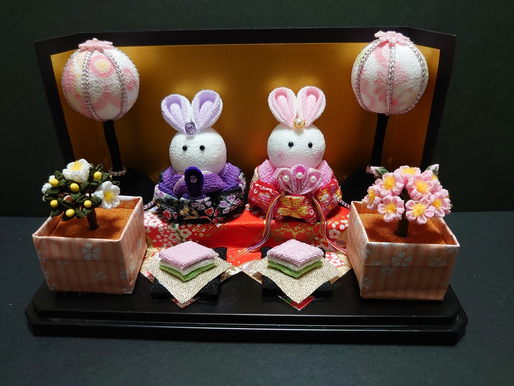 つまみ細工のおひなさま飾り〖A〗