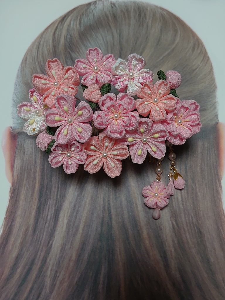 つまみ細工 桜のコーム