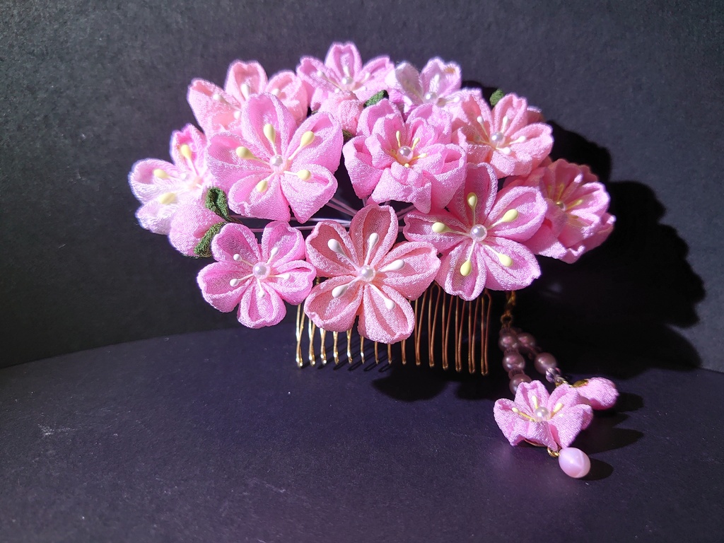 つまみ細工 桜のコーム