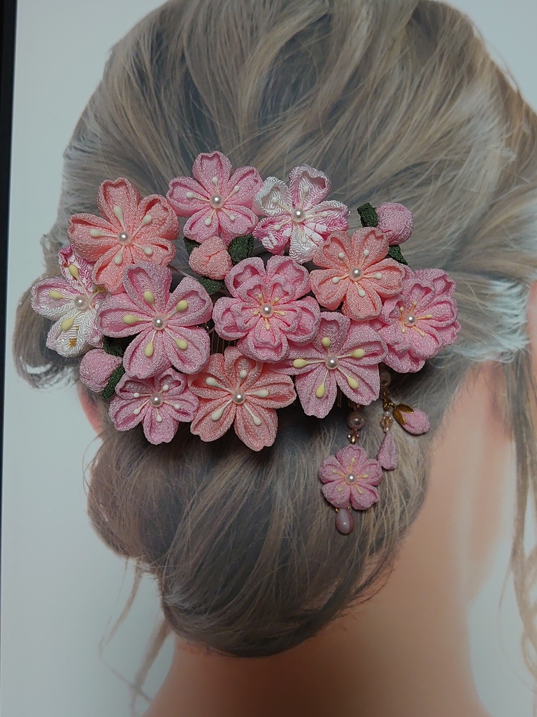 つまみ細工 桜のコーム