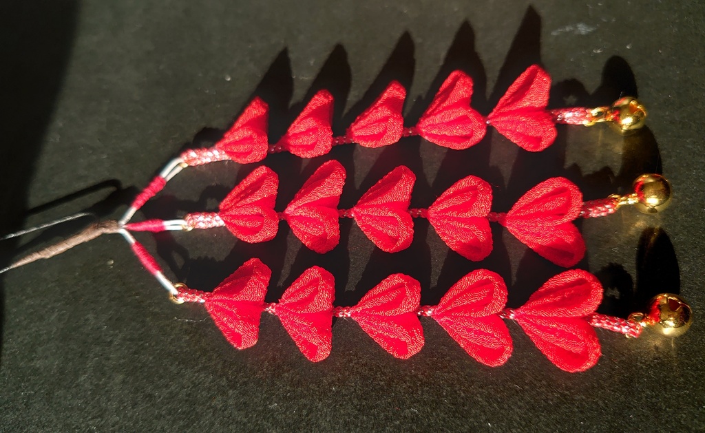 水引とつまみ細工の髪飾り