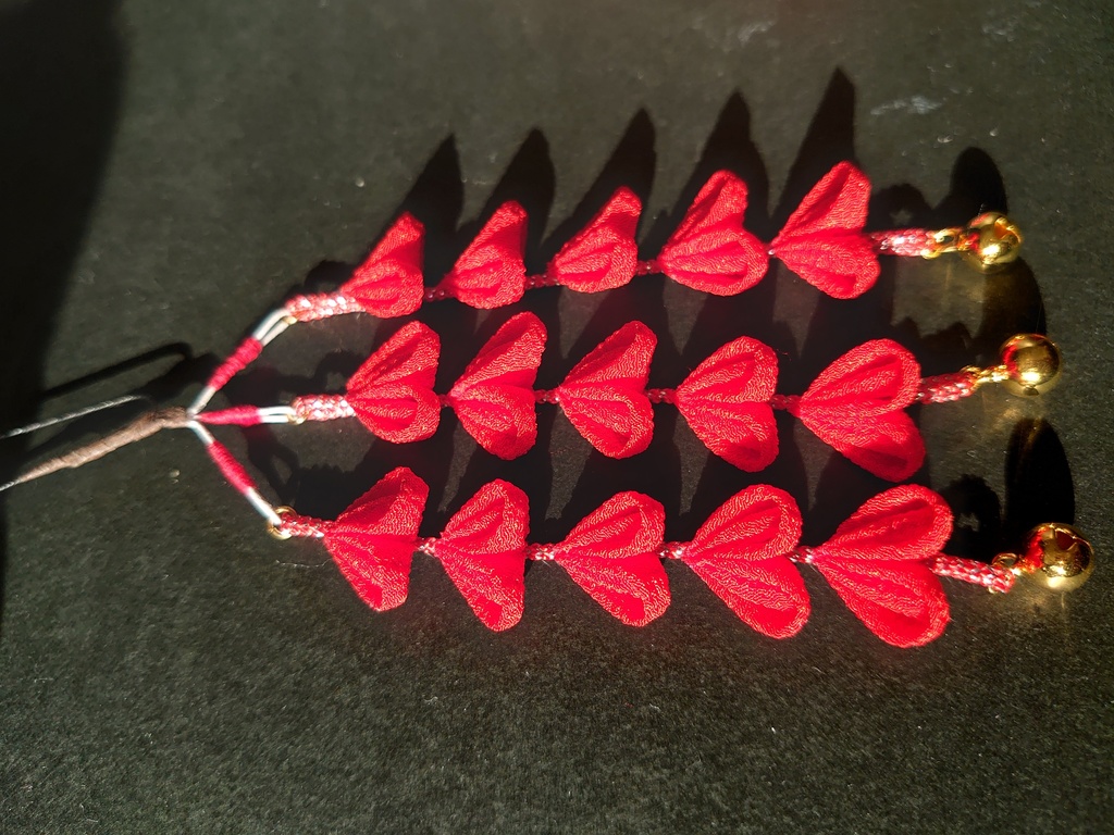 水引とつまみ細工の髪飾り