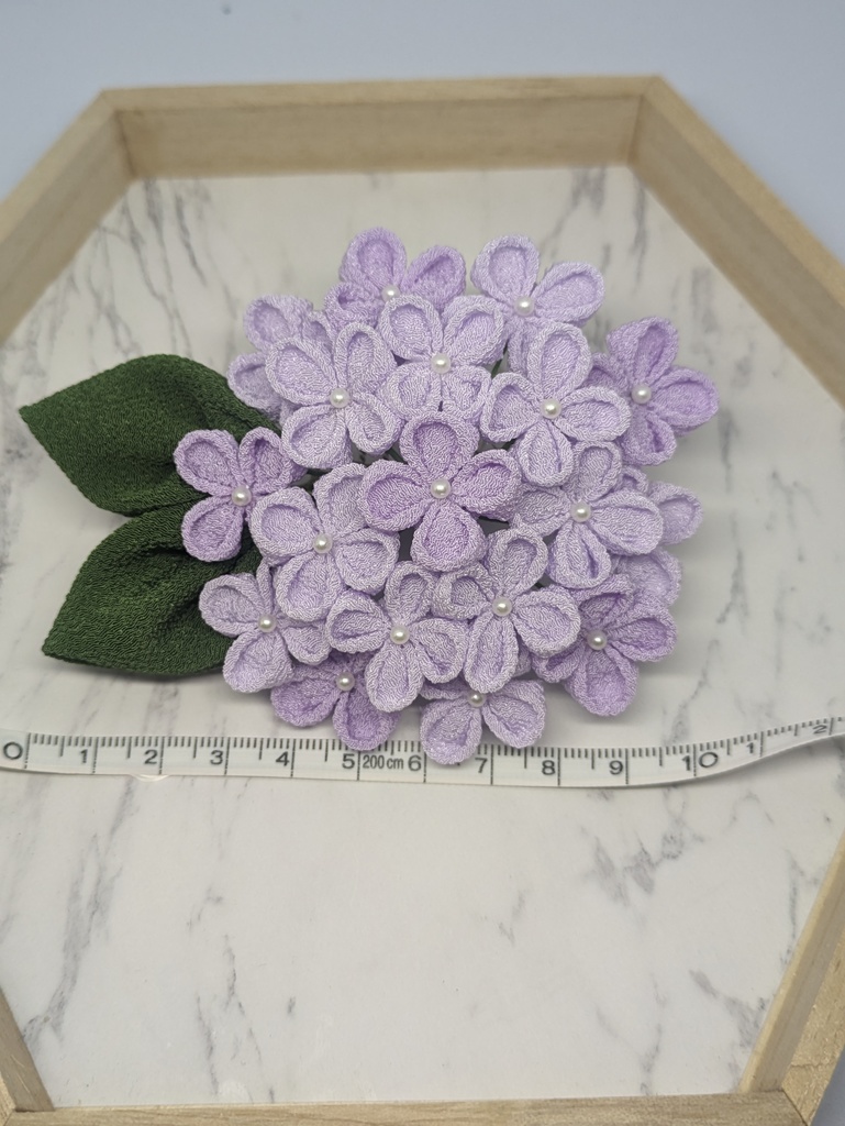 つまみ細工 紫陽花の髪飾り(紫)