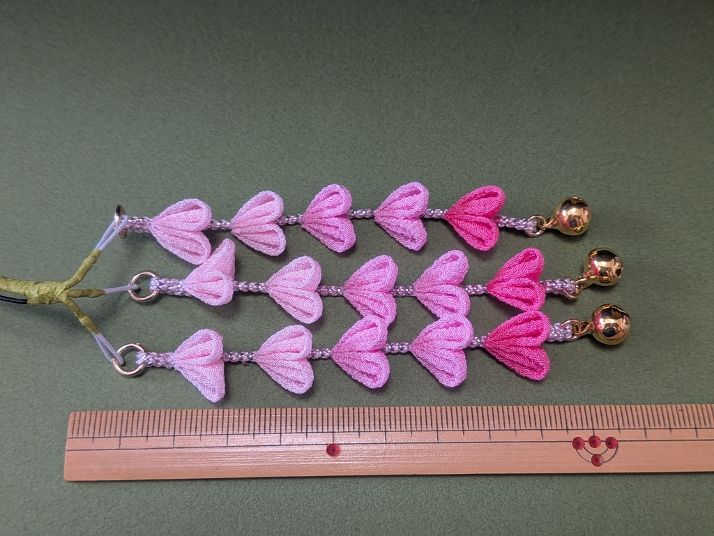 つまみ細工の七五三髪飾り(ピンク)