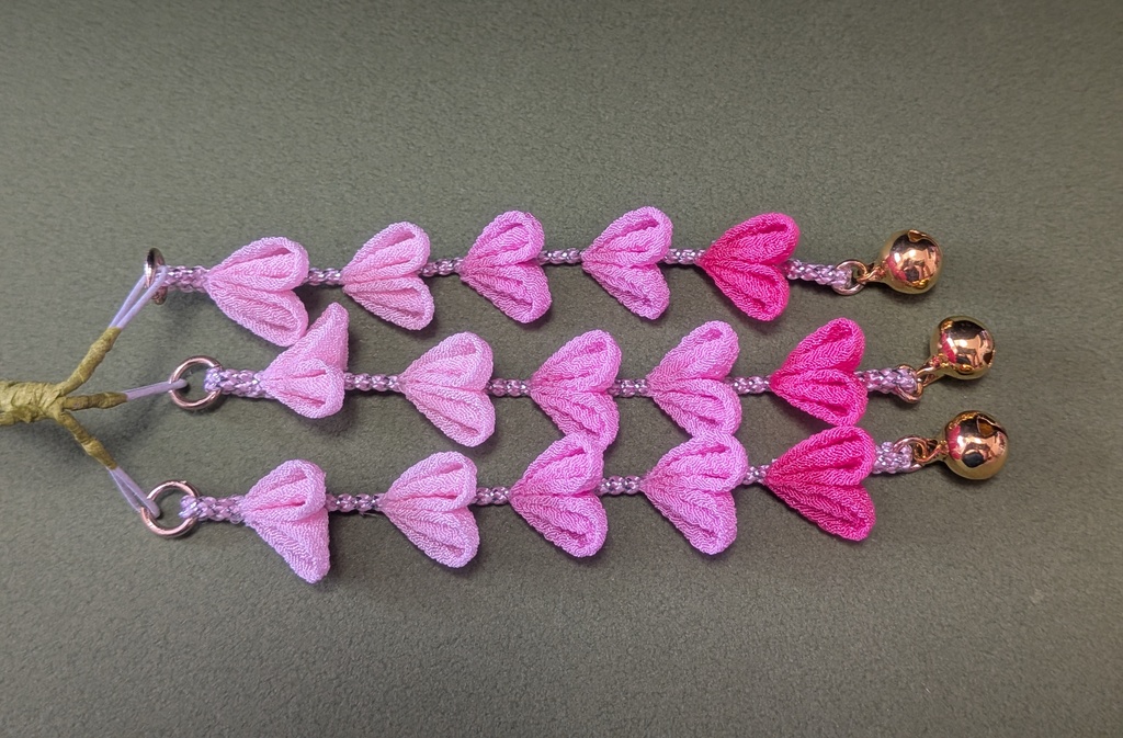 つまみ細工の七五三髪飾り(ピンク)