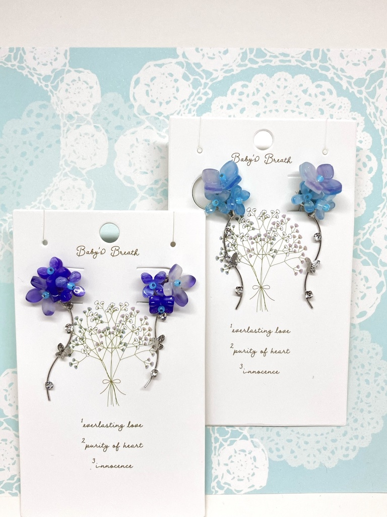 紫陽花カラーのイヤリング・ピアス