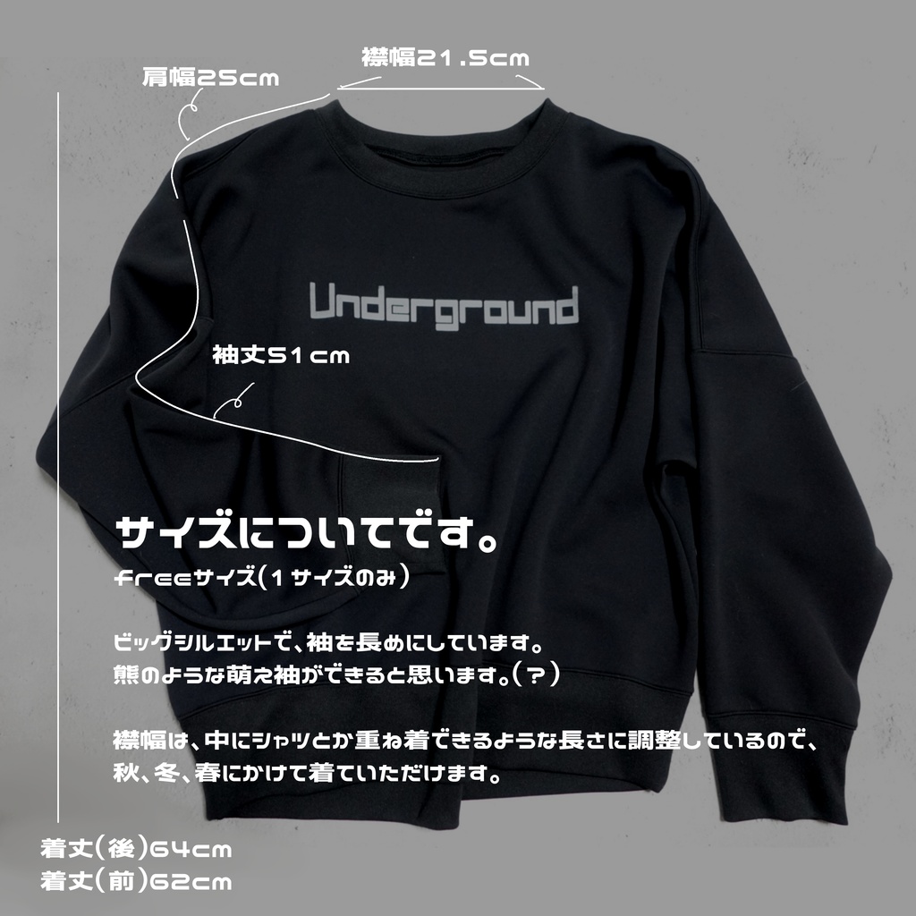 オリジナルビッグスウェット 無地/ロゴあり