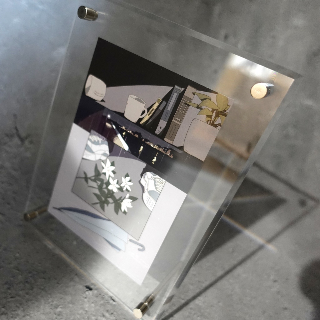 [クリアフレーム付きポストカード]クチナシの花