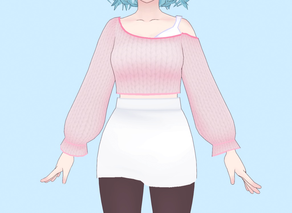 Kawaii Asymmetrical With Contrast Lace At Neck