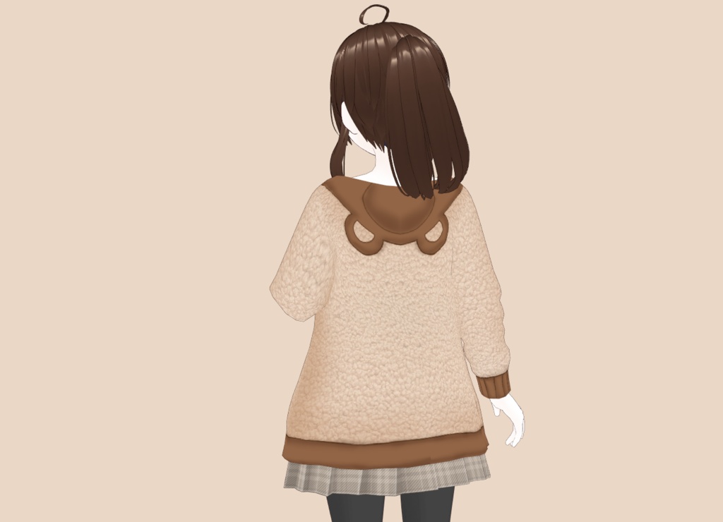 Cute Bear Hoodie (Fleece/Moco-Moco) / クマ耳パーカー (もこもこ) VRoid Texture