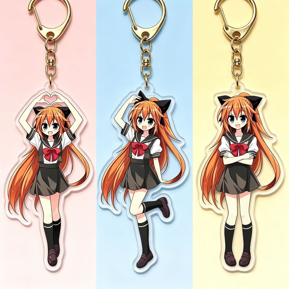 アクリルキーホルダーとアクリルペンダントは1個からカスタマイズ可能です。