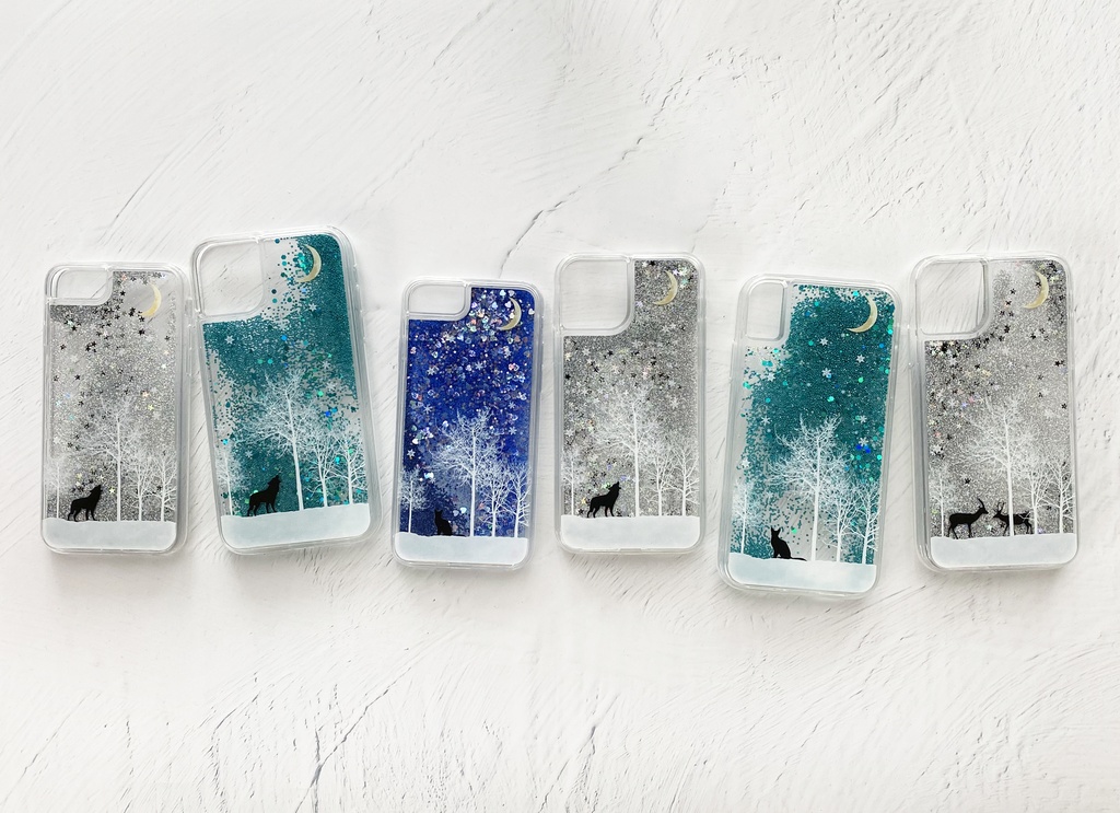 冬の星空 Iphoneグリッターケース Lala Clover Booth