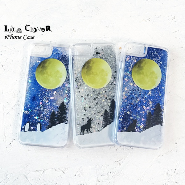 満月の星空 iPhoneグリッターケース