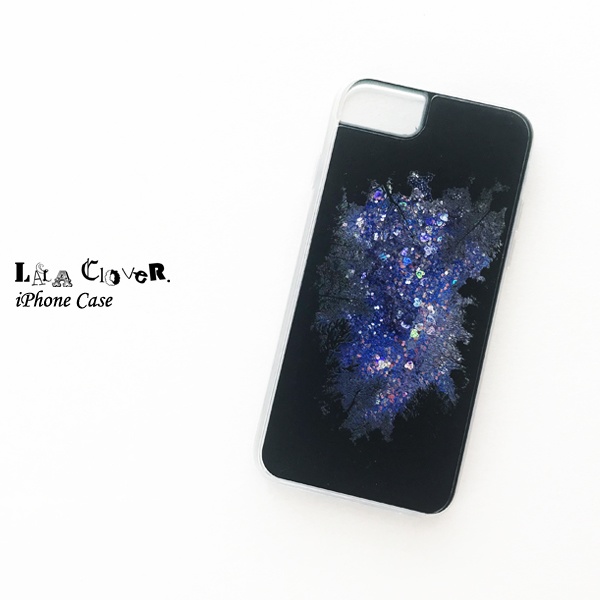 森の中から見上げた夜空 iPhoneグリッターケース