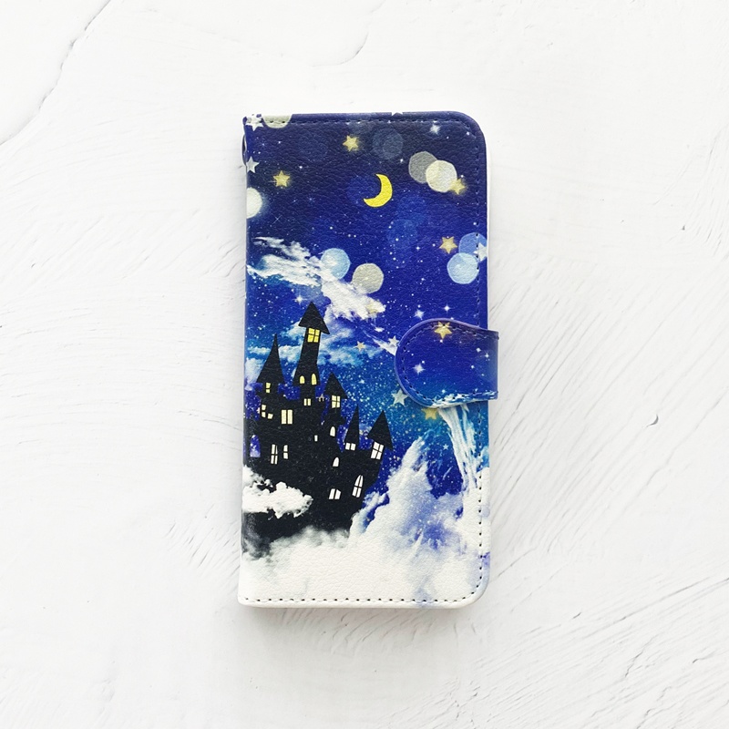 雲の上のガラスの城 手帳型 iPhoneケース スマホケース