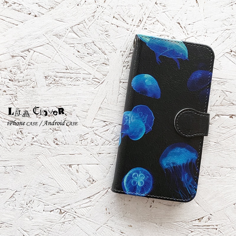 クラゲ 手帳型 iPhoneケース スマホケース