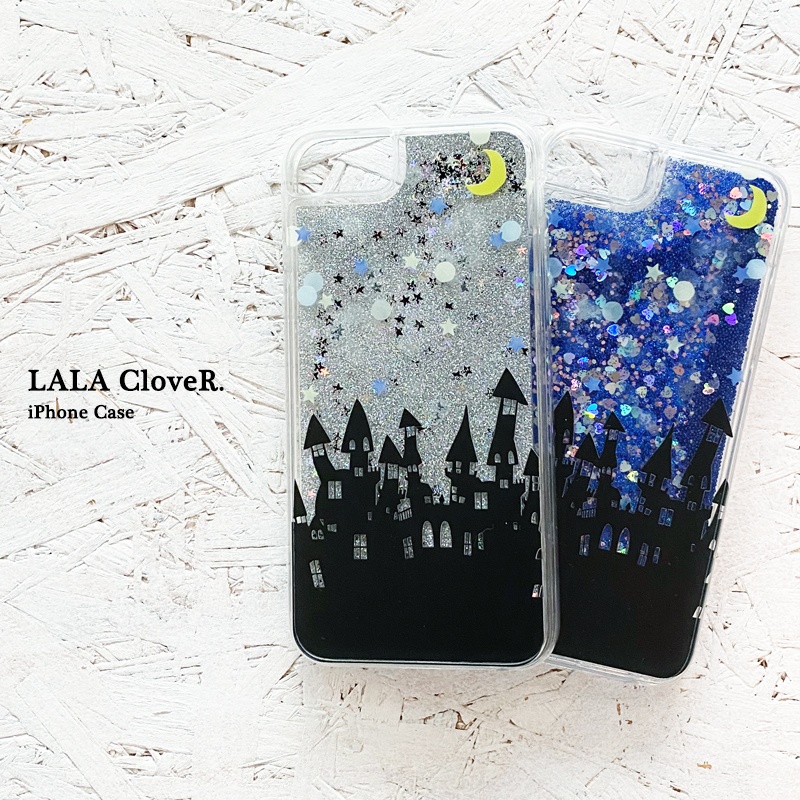 雲の上のガラスの城 Iphoneグリッターケース Lala Clover Booth