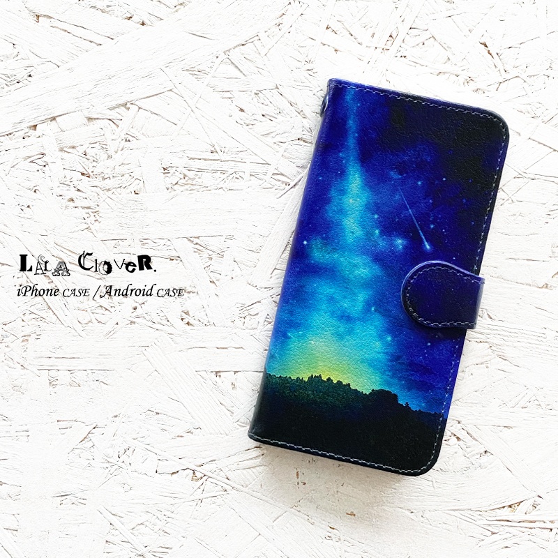 森を照らす星明かり 手帳型 iPhoneケース スマホケース