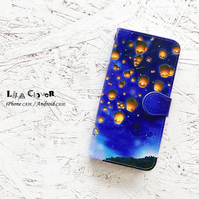 ランタンと星空 手帳型 iPhoneケース スマホケース