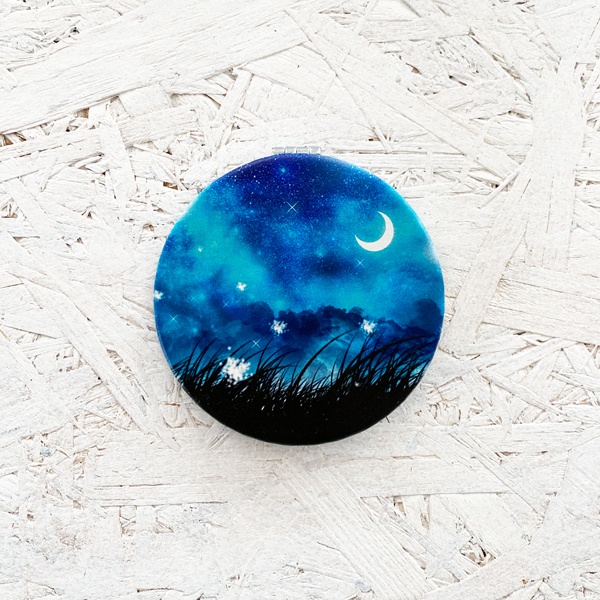 夜空の射す方へ 折りたたみコンパクトミラー 手鏡