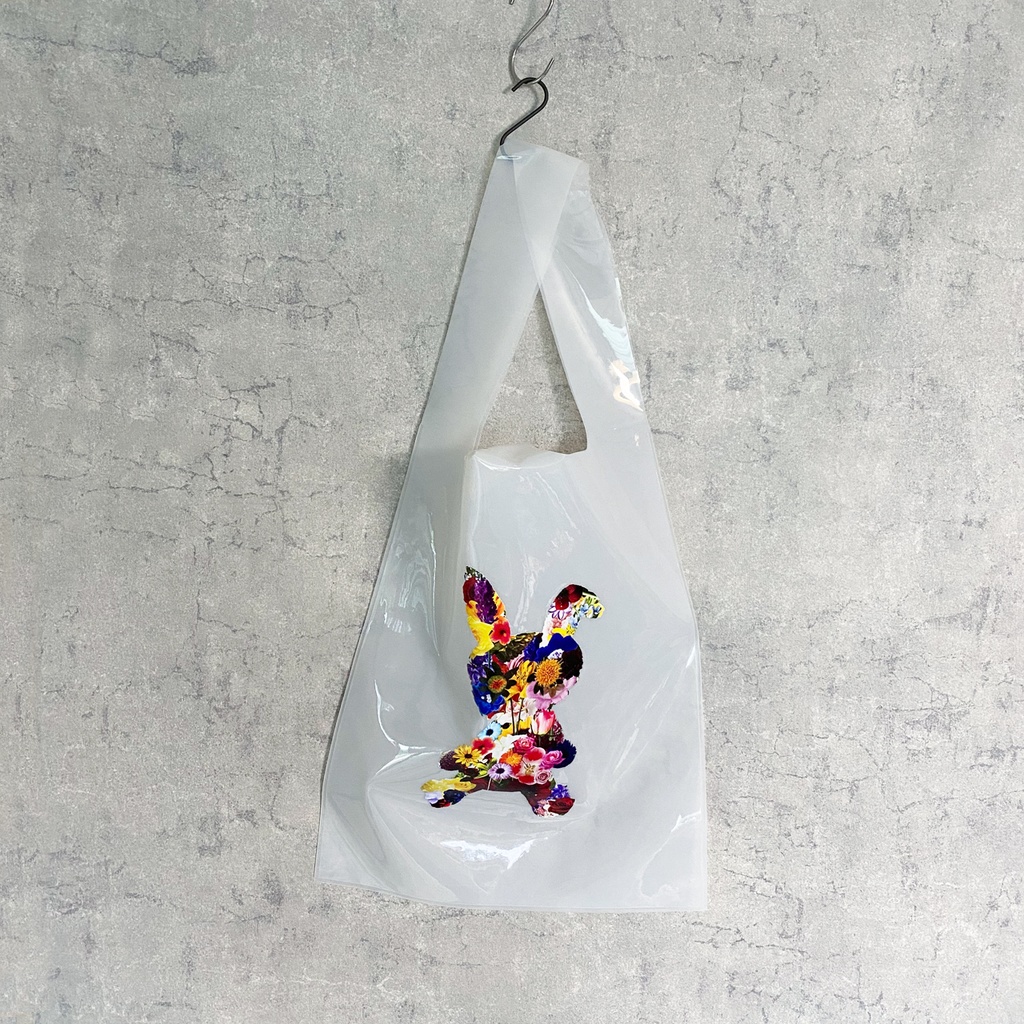 FLOWER RABBIT PVC マルシェバッグ(乳白色)