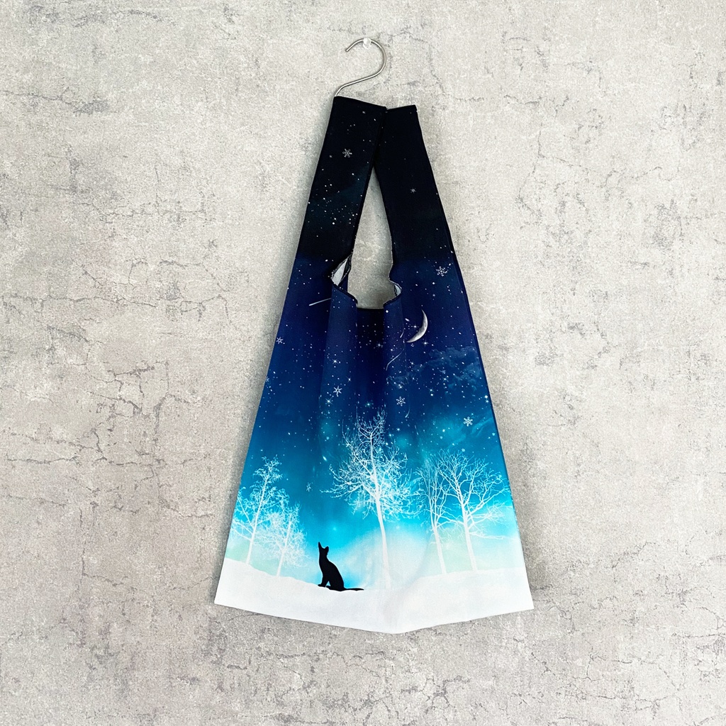 冬の星空・猫 エコバッグ マルシェバッグ / トートバッグ