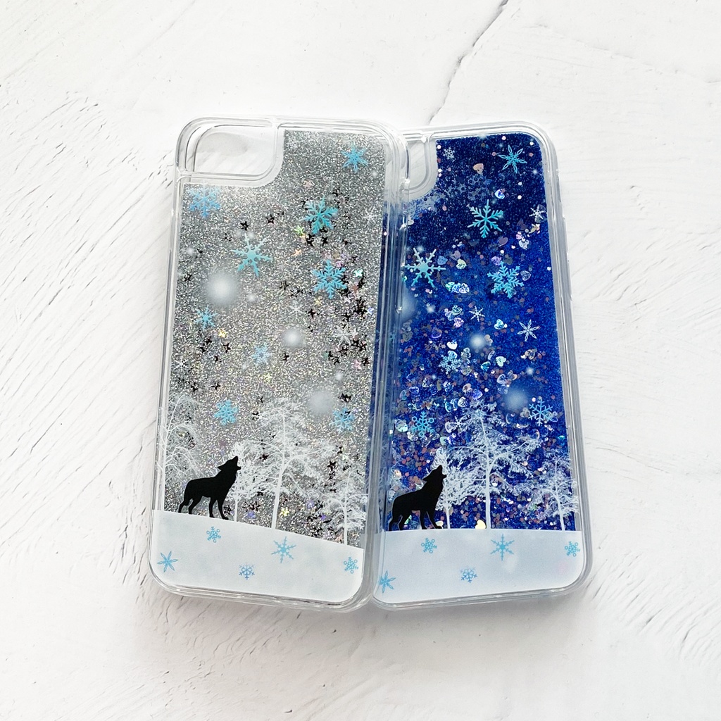 SNOW・冬の星空 iPhoneグリッターケース