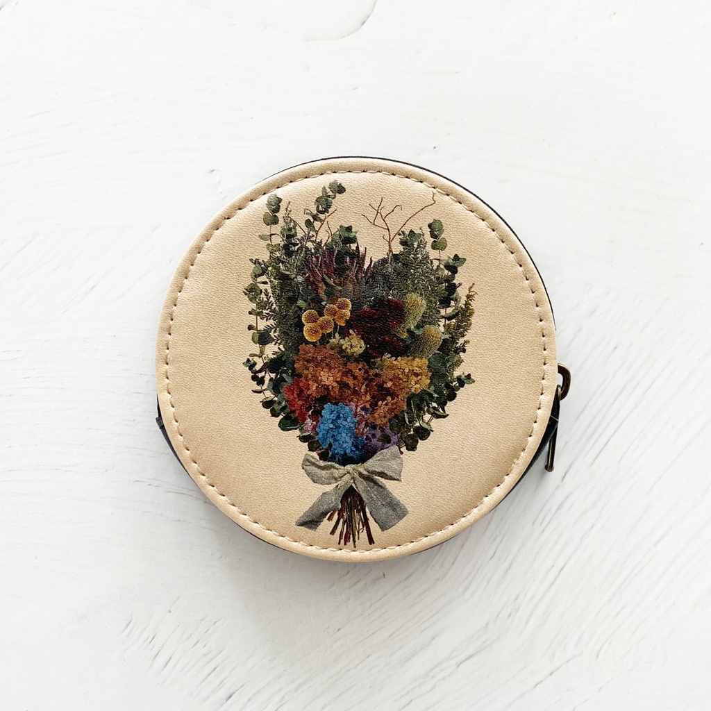 紫陽花とユーカリの花束・スワッグ 小銭入れ・小物入れ