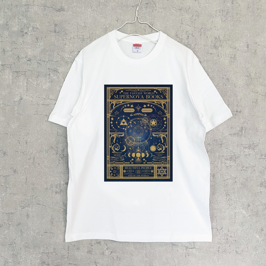 空想天体古書・月の満ち欠け Tシャツ（men）