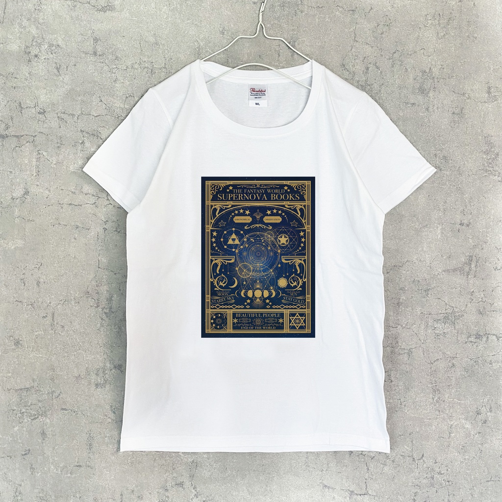 空想天体古書・月の満ち欠け Tシャツ（women）