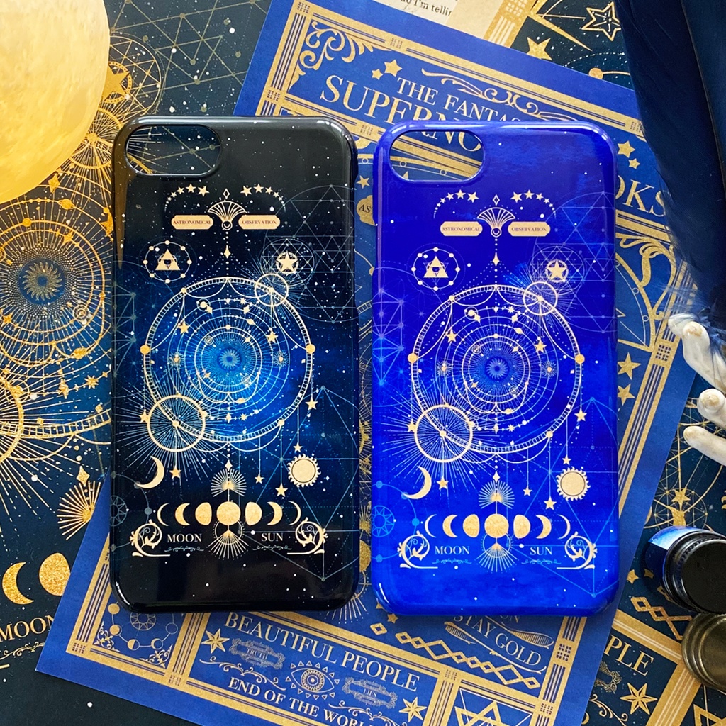 空想天体古書Ⅱ・月の満ち欠け iPhoneケース ハードケース