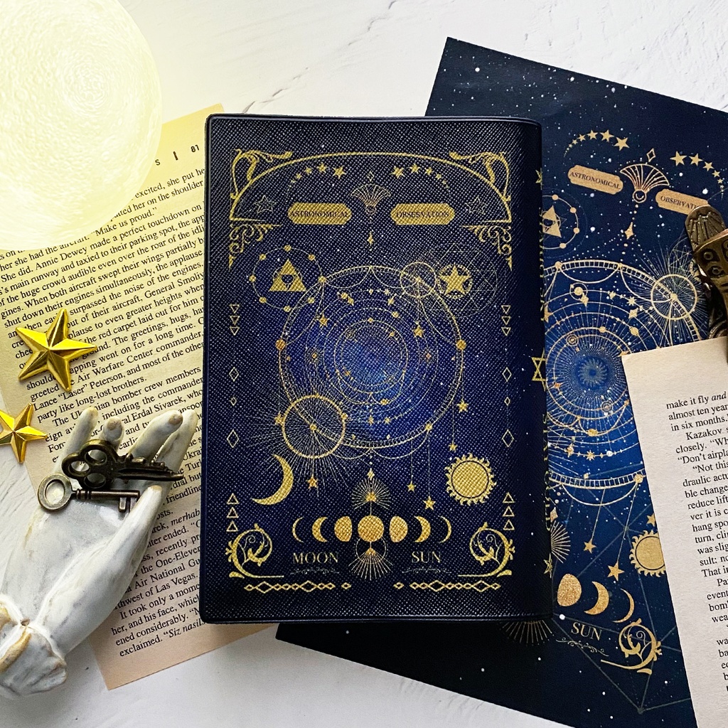 空想天体古書Ⅱ・月の満ち欠け(ギャラクシー) ブックカバー