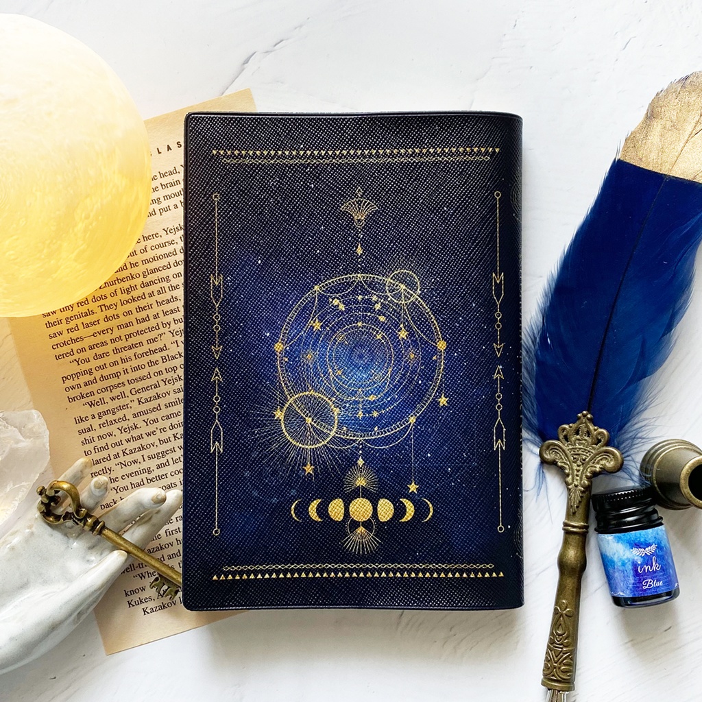 天体観測・月の満ち欠け（ギャラクシー） ブックカバー