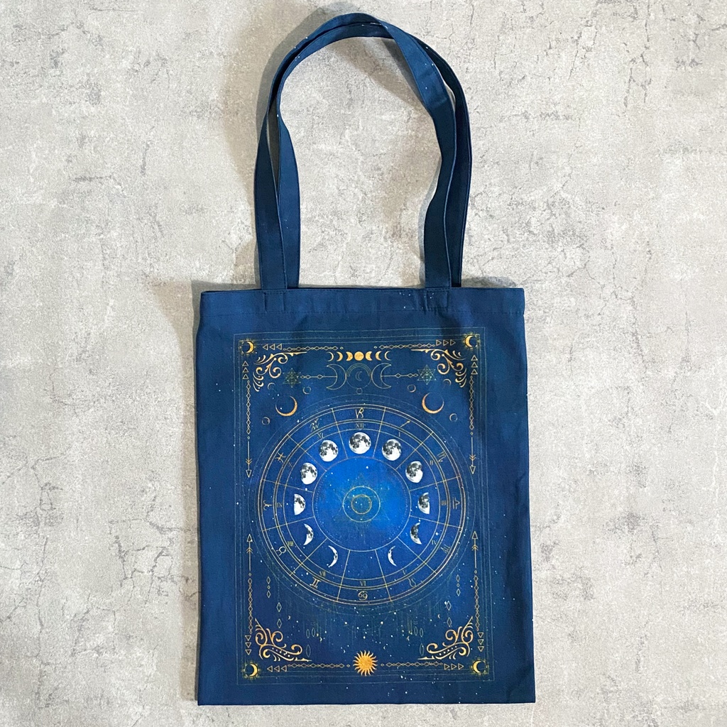 月の満ち欠け・12星座 トートバッグ