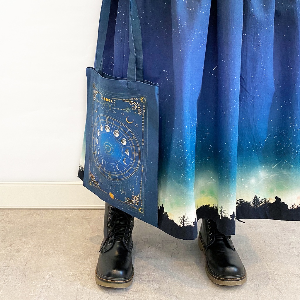 月の満ち欠け・12星座 トートバッグ