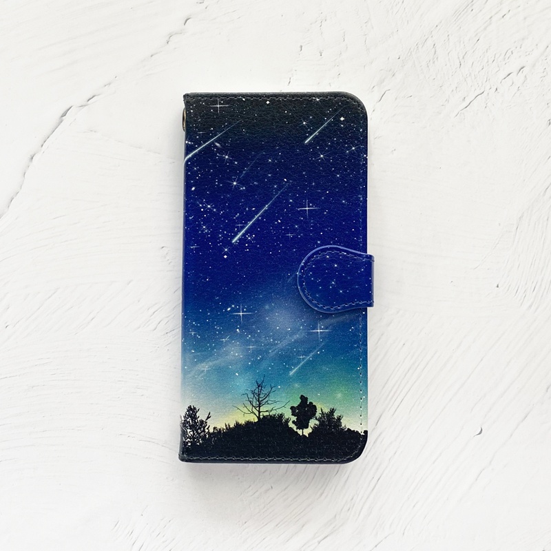 流星 手帳型 iPhoneケース スマホケース