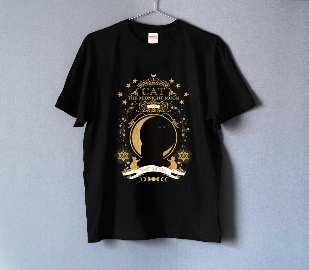 猫の魔導書 Tシャツ 1 BLACK（men&women）