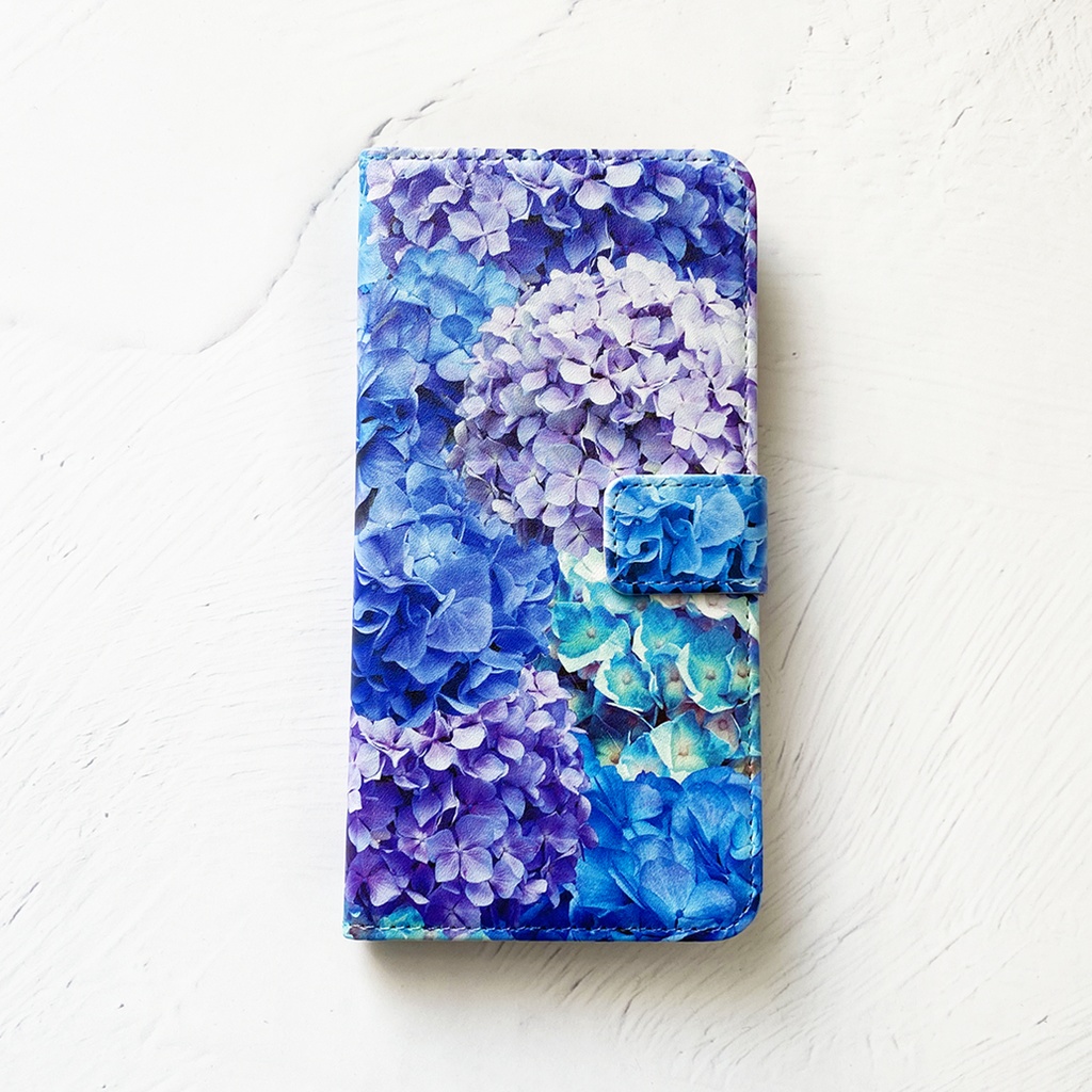 紫陽花 手帳型 iPhoneケース スマホケース
